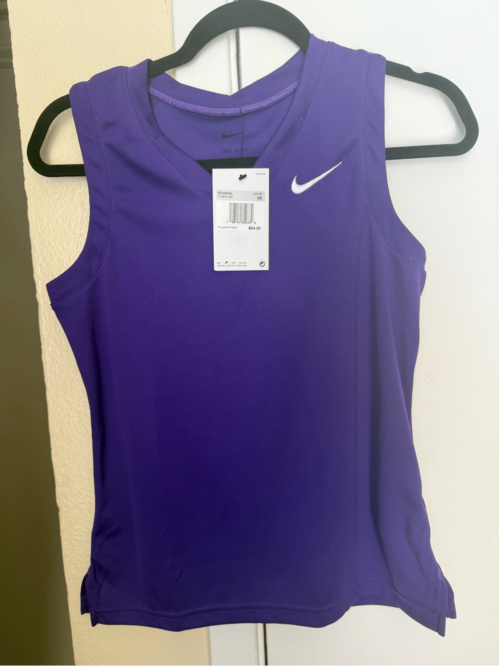 Nike Women’s Purple Athletic Tank Top with White Swoosh - Picture 2 of 5